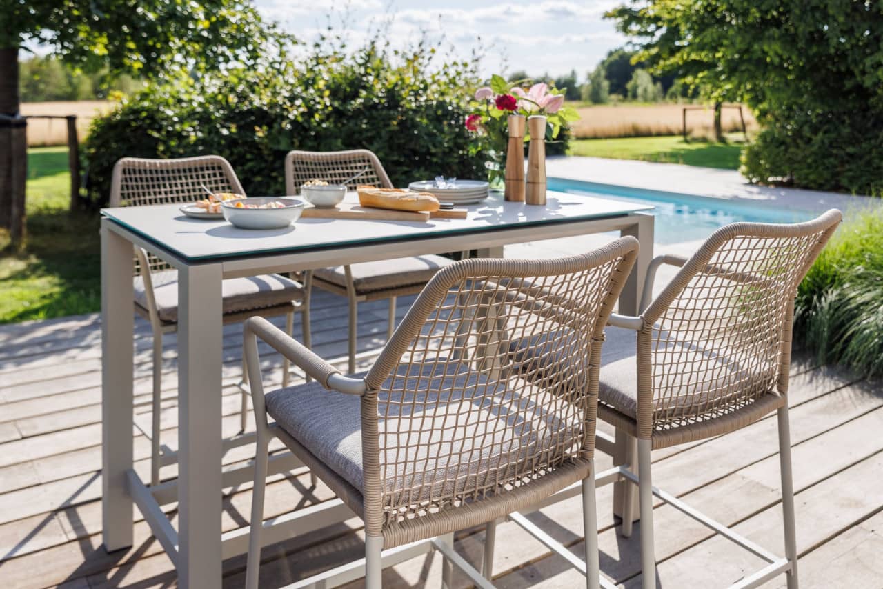 Aluminium Keramik Rope LIFE Concept Bar-Sitzgruppe 4 Pers...