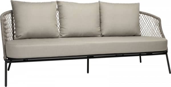 Aluminium 3-Sitzer Sofa Odea Schwarz/Cream (Ausstellungsstück)