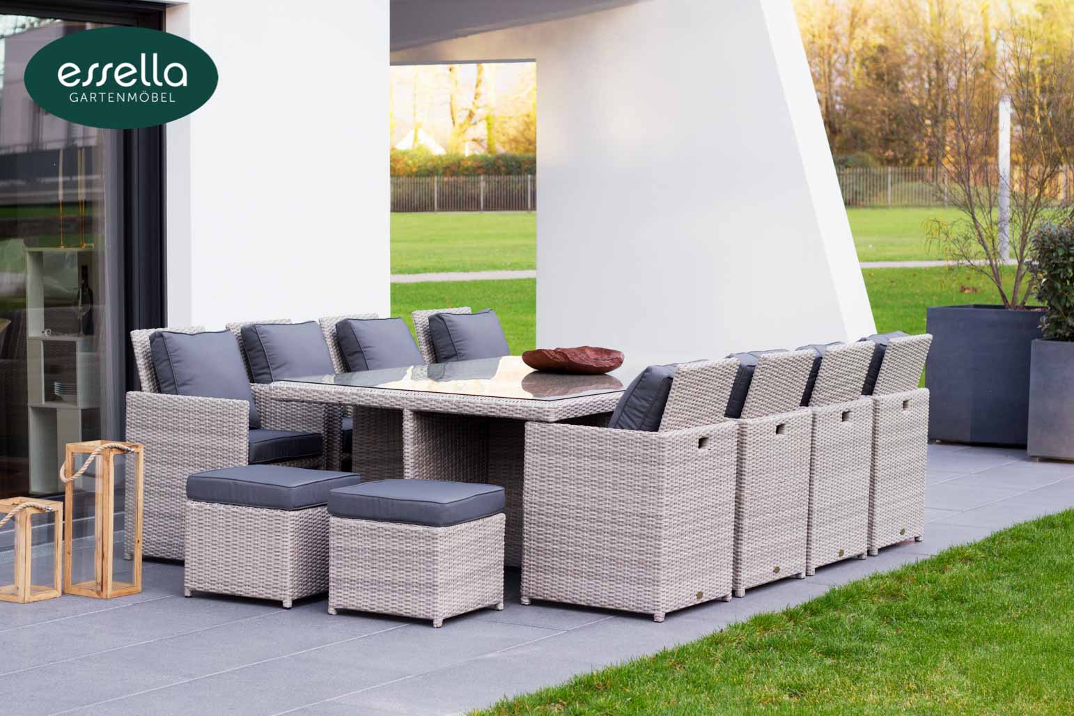 Vorschau Essella Polyrattan Sitzgruppe "Vienna" vintageweiß