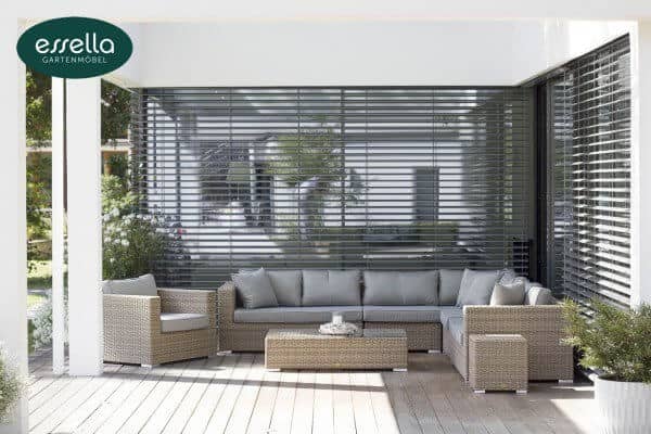 Essella Polyrattan Lounge "Palm Beach" : hell - braun : rundgeflecht - optik : gartenmode.de