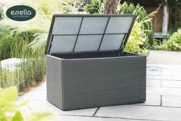Polyrattan Kissenbox XL Rundgeflechtoptik