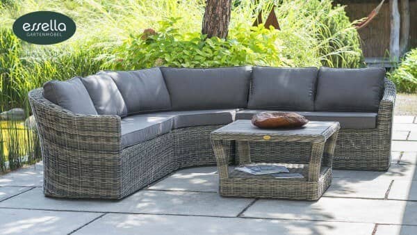 Essella Polyrattan Lounge "Porto" : naturoptik : rundgeflecht : gartenmode.de