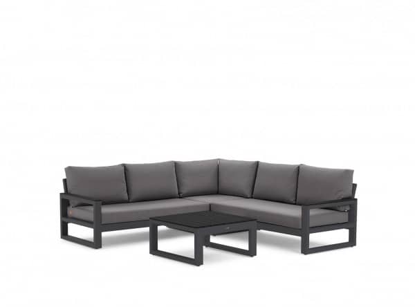 Aluminium Lounge Soho mit Armlehnen Black Polywood