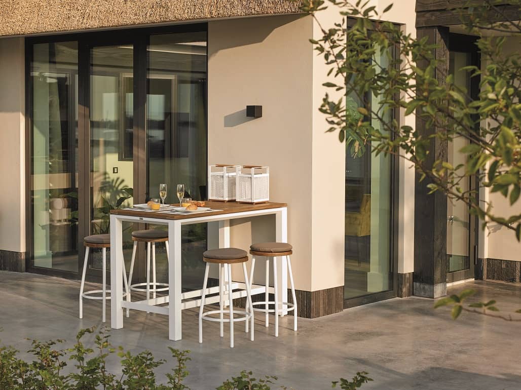 LIFE - Aluminium Teakholz Bar Concept 4 Personen - Gartenmöbel - Bar-Sets