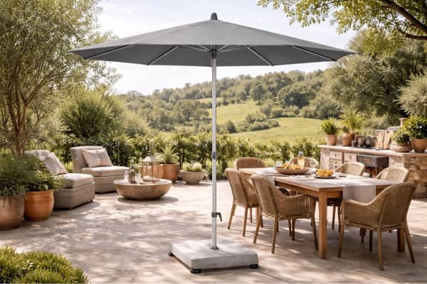 Glatz Sonnenschirm Alu Smart Ø250cm mit Rollensockel - konfigurierbar