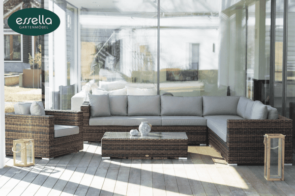 Polyrattan Lounge Palm Beach 8-Personen Rundgeflecht