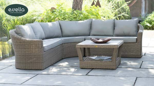 Essella Polyrattan Lounge "Porto" : hellbraun : rundgeflecht : gartenmode.de