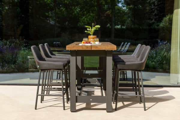 Aluminium Teakholz LIFE Nevada Bar-Sitzgruppe 6 Personen